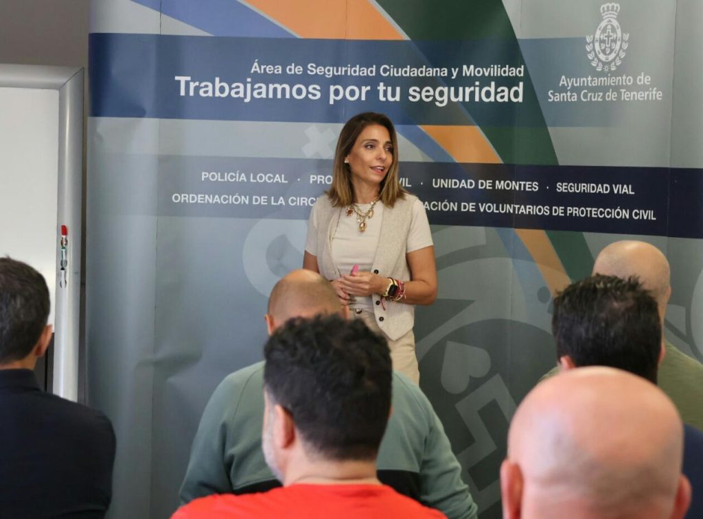 La concejala durante una presentación.