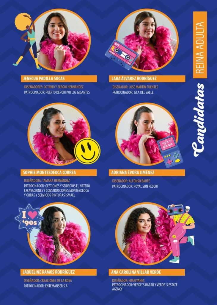 Cartel candidatas del Carnaval de Los Gigantes.
