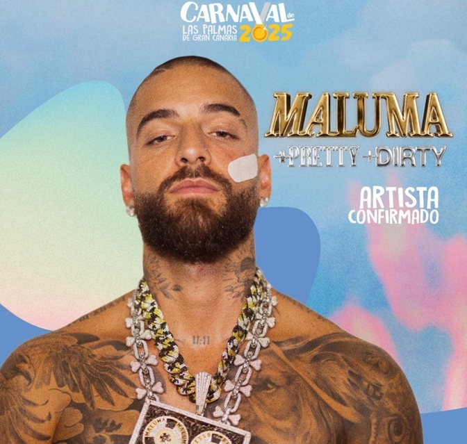 Cartel concierto Maluma en el Carnaval de las Palmas.